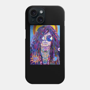 Psychedelic Blues Rock Goddess portrait Phone Case