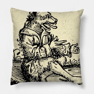 Medieval Werewolf Creature Pillow