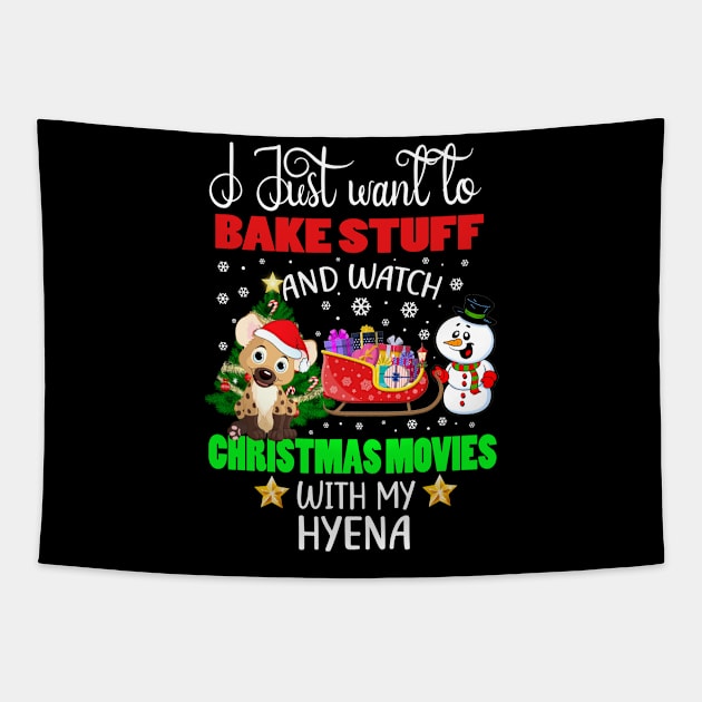 Bake Stuff And Watch Christmas Movies With My Hyena Gift Tapestry by AdrianBalatee