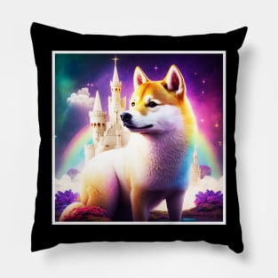 Shiba Inu Dog, Magical Land, Fantasy Pillow