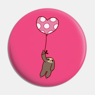 Heart Balloon Sloth Pin