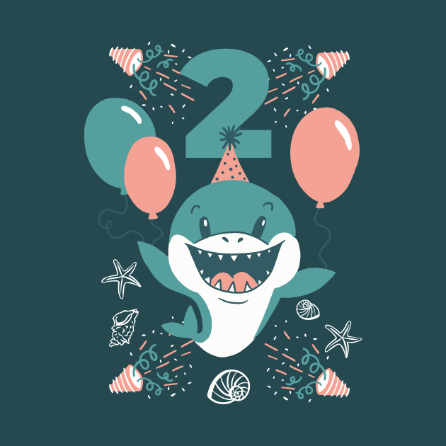 Baby Shark for 2nd Birthday by SLAG_Creative