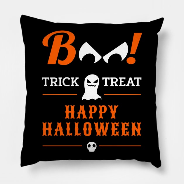 Happy Halloween Boo - Scary Ghost Eyes Pillow by Elsie Bee Designs