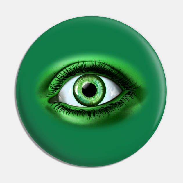 Giant Green Eye Pin by GSDesignStudio