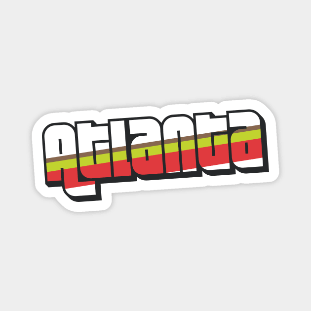 Retro Atlanta Word Art with Stripes Magnet by SLAG_Creative