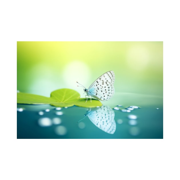 Butterfly Water Nature Serene Tranquil by Cubebox