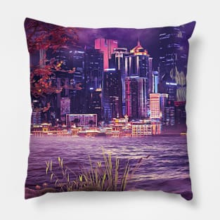 Lilac Skyline Pillow