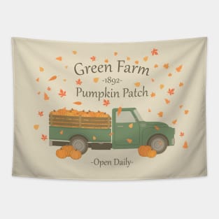 Green Farm Pumpkin Patch Tapestry