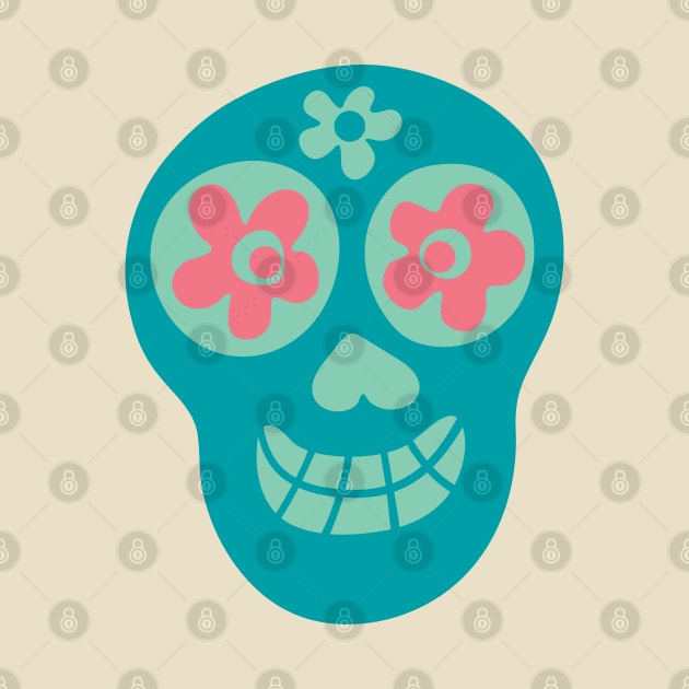 Cute Floral Sugar Skull - UnBlink Studio by Jackie Tahara by UnBlink Studio by Jackie Tahara