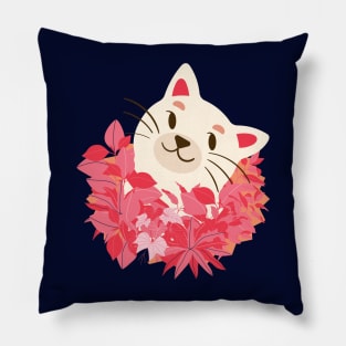 Cat and rose leaves! Pillow