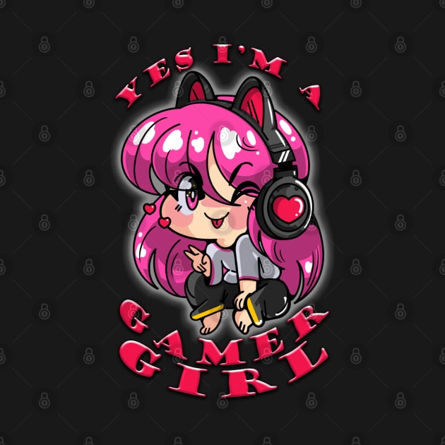 Yes Im A Gamer Girl Red by Shawnsonart