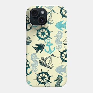 Seahorse, Fish and the Ship That Chases Them Phone Case