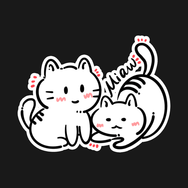 Cat Love: Cat Miaw and Cute Cat Design by LycheeDesign