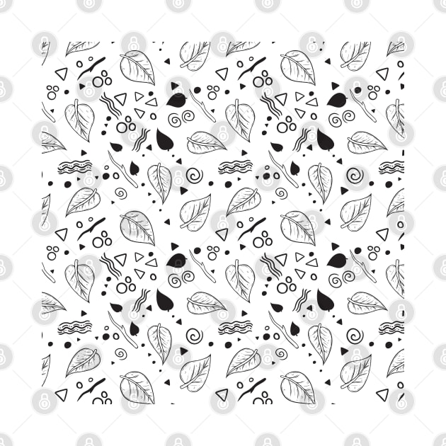 Leaf Doodle Seamless Surface Pattern Design by zarya_kiqo