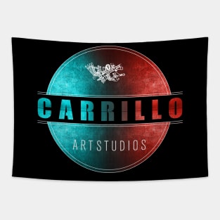 carrillo art studios logo blue and red Tapestry