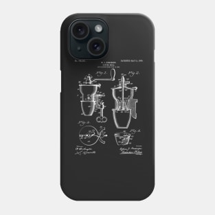 Coffee Mill Patent - Coffee Shop Art - Black Chalkboard Phone Case