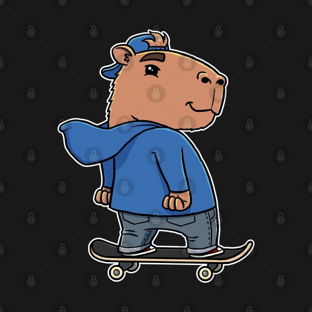 Capybara Skater Boy Skateboarding by capydays