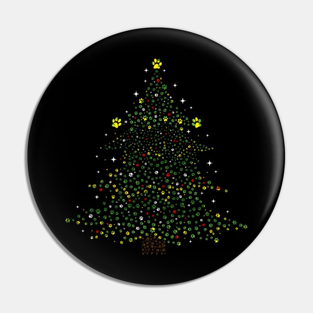 Dog Paws Christmas Tree Pin by D'porter