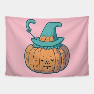 Halloween kawaii pumpkin pastel color Tapestry