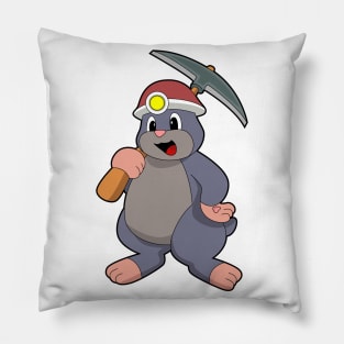 Mole with Pickaxe Pillow