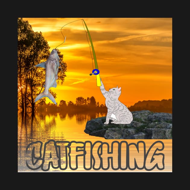 A cat on catfishin by Mkt design