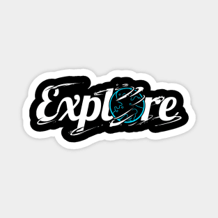 Logo Explore The World - Mother Earth On Camping Magnet