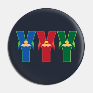 Three "Y"s Men (Three Wise Men) Pin