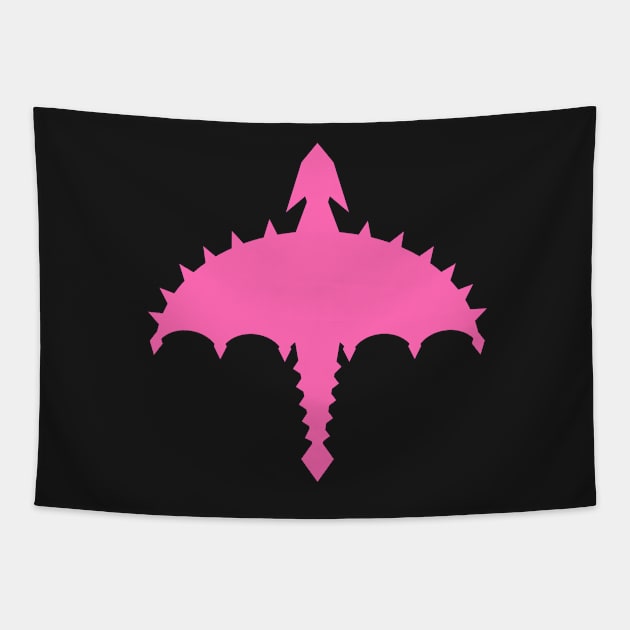 Hot Pink Abstract Digital Cyber Heavy Metal Dragon Design Tapestry by LuckDragonGifts