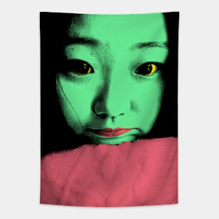 BEAUTIFUL FUNNY ASIAN GIRL POP ART COLOR Tapestry