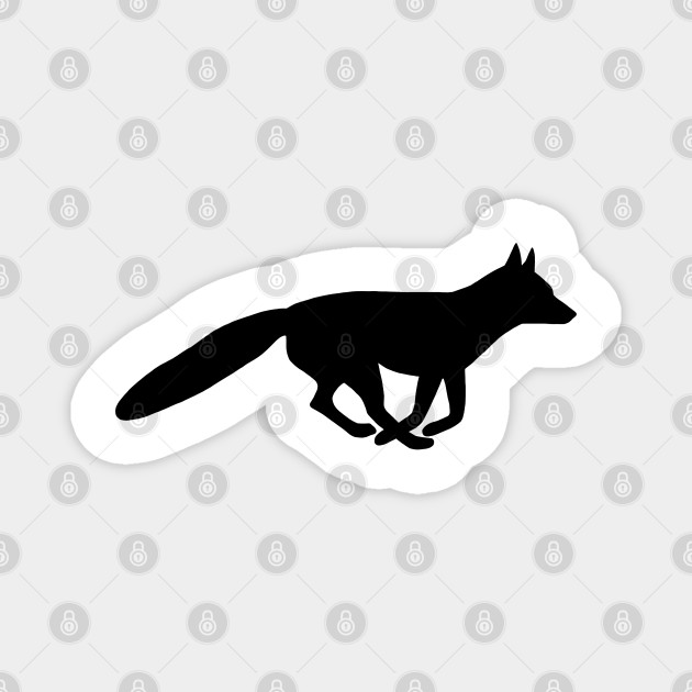 Running Black Fox Silhouette Fox Magnet Teepublic