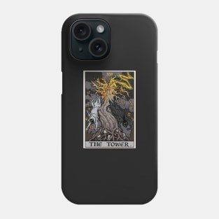 The Tower Tarot Card Terror Tarot Edition Spooky Halloween Ghosts & Twisted Tree Phone Case