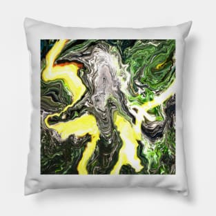 the landscape glitch in melting painting abstract art ecopop Pillow