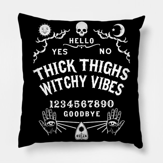 Thick Thighs Witchy Vibes  Ouija Board Pillow by ShirtFace