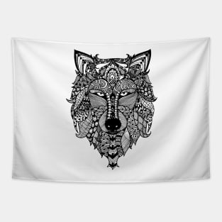 Zentangle Wolf Tapestry