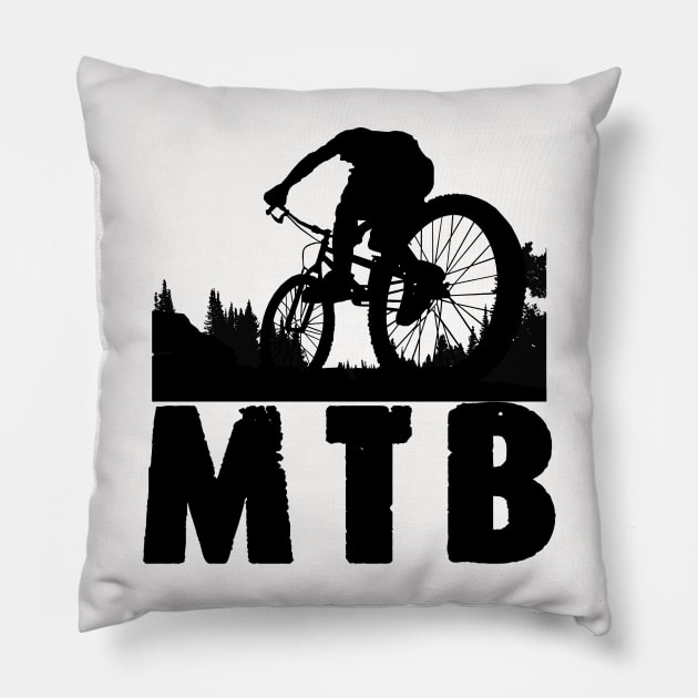 MTB Forest Silhouette /cycling Pillow by Wine4ndMilk