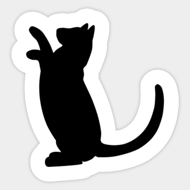 Black Cat Silhouette On Hind Legs Black Cat Sticker Teepublic
