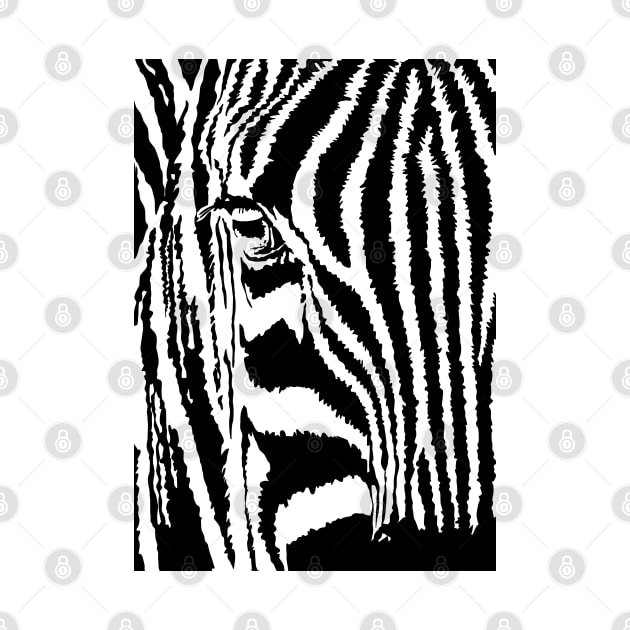 Zingy Zebra Linoprint by NattyDesigns