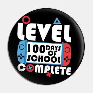 Level 100 Days Of School Complete for boys Gamer Video Pin