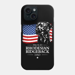 Proud Rhodesian Ridgeback Dad American Flag patriotic dog Phone Case