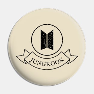 BTS Jungkook grunge retro logo Pin