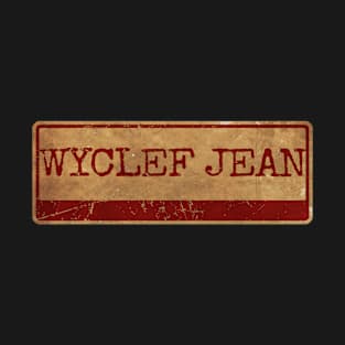 Wyclef Jean red Aliska text red gold retro T-Shirt