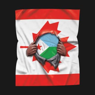 Djibouti Flag Canadian Flag Ripped - Gift for Djiboutian From Djibouti T-Shirt