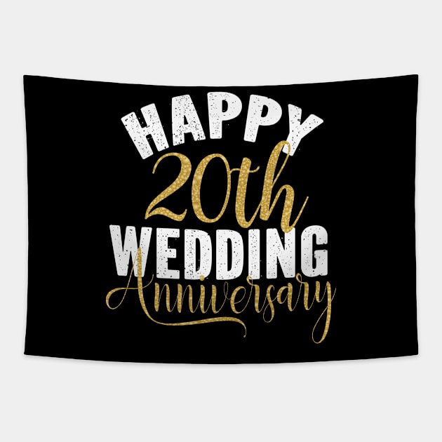 Happy 20th Wedding Anniversary Matching Gift For Couples graphic Tapestry by Grabitees