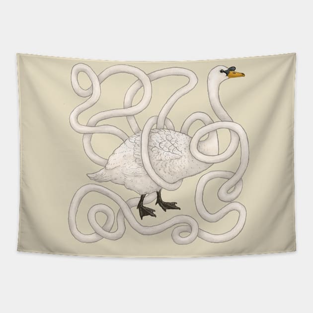 Longneck Swan Tapestry by jurjenbertens