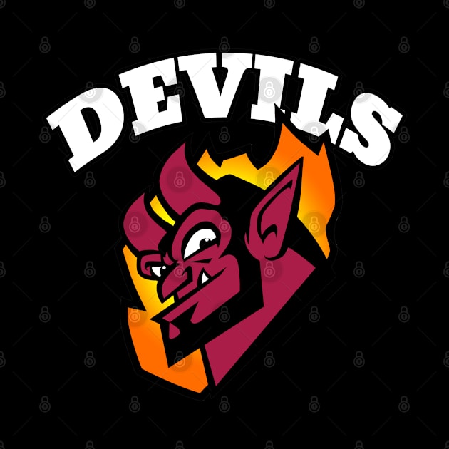 Devils Mascot (white letter) by Generic Mascots