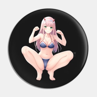 Zero Two From Darling In The Franxx, Swimsuit, Paw Pose, Ecchi Pin