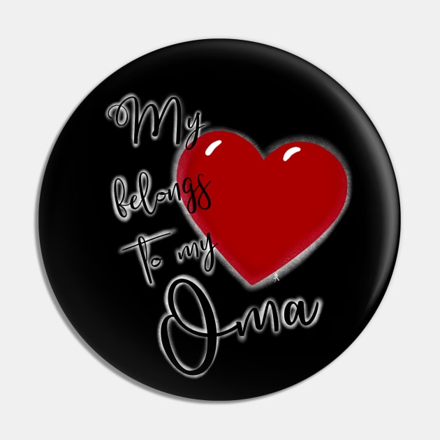 My Heart Belongs to My Oma Pin by AnnaDreamsArt