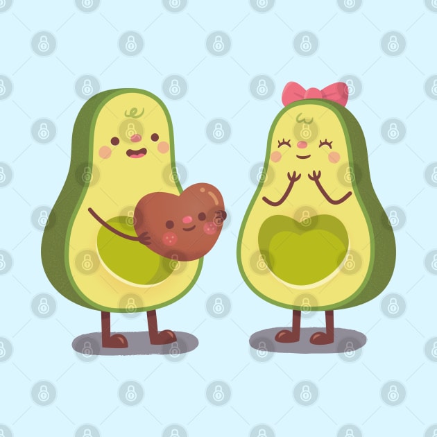 Cute Avocado Gives His Heart To Other Half by rustydoodle