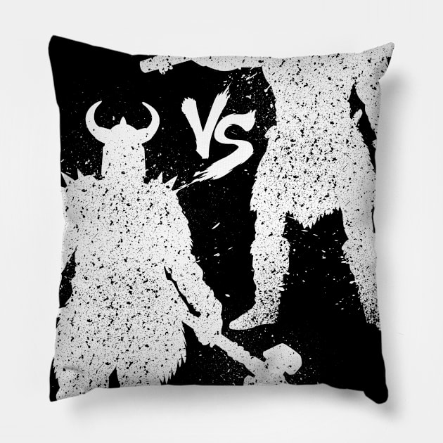 Viking vs Barbarian Pillow by albertocubatas