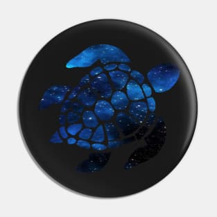 Blue Galaxy Turtle Pin